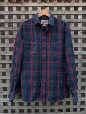 Schott Bros Flannel Shirt Mens XL Plaid Heavy Cotton Workwear Outdoor Cabin